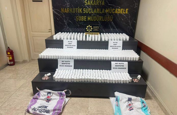 Kuzey Marmara Otoyolu’nda 50 bin uyuşturucu hap ele geçirildi