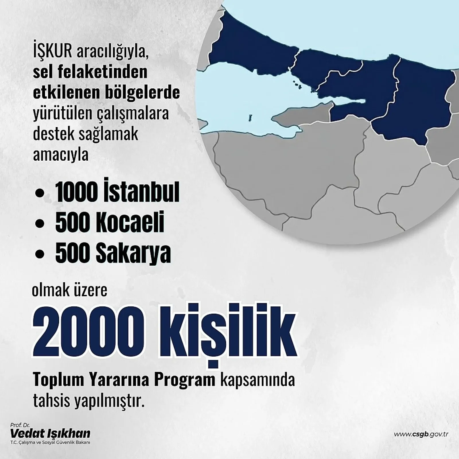 Selden etkilenen Sakarya’ya 500 kişilik TYP kontenjanı