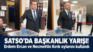 SATSO'da başkanlık yarışı! Erdem Ercan ve Necmettin Kırık oylarını kullandı